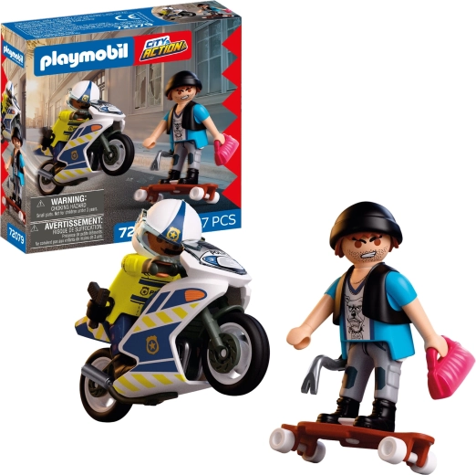 Playmobil City Action rendőrségi motoros üldözés – figurakészlet és kiegészítők