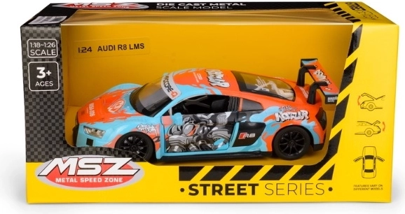 MSZ Audi R8 LMS WASA kék modellautó 1:24 méretarányban