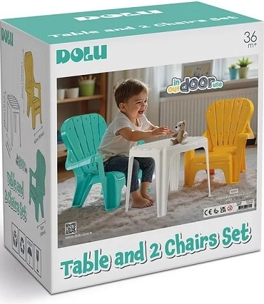 Dolu fehér gyerekasztal 2 székkel