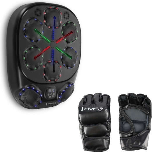 Elektronikus bokszcél LED-del, Bluetooth-szal és kesztyűkkel HMS TB10