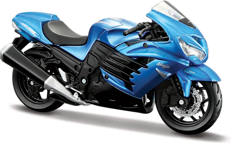 Maisto Kawasaki Ninja ZX-14R motorkerékpár modell, kék, 1:18