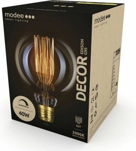 Modee Smart dekoratív Edison G95 E27 extra meleg fehér 40 W izzó