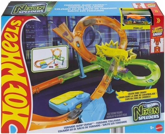 Hot Wheels neon versenypálya Tornado Jump Crush Neon Speeders