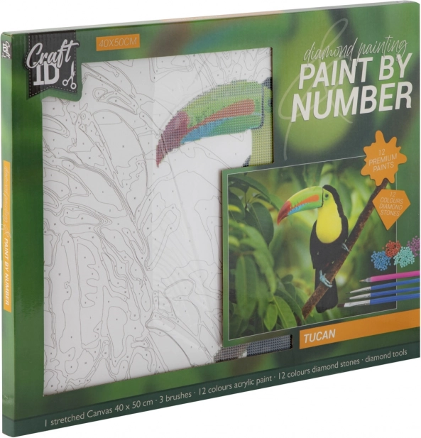 Gyémántfestés Tukán 40x50 cm