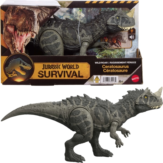 Interaktív dinoszaurusz figura JURASSIC WORLD Survival Ceratosaurus 30 cm