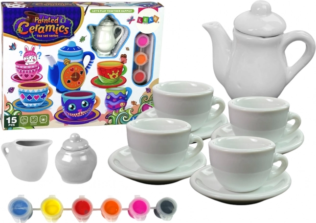 Kreatív teás készlet DIY porcelán festéshez