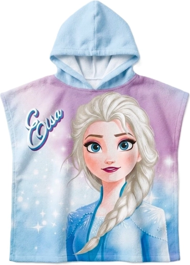 Gyerek gyorsan száradó, kapucnis poncsó Frozen – Jégvarázs