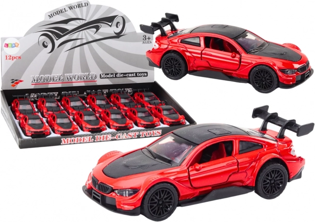 Fém sportautó 1:32 súrlódásos meghajtással – piros