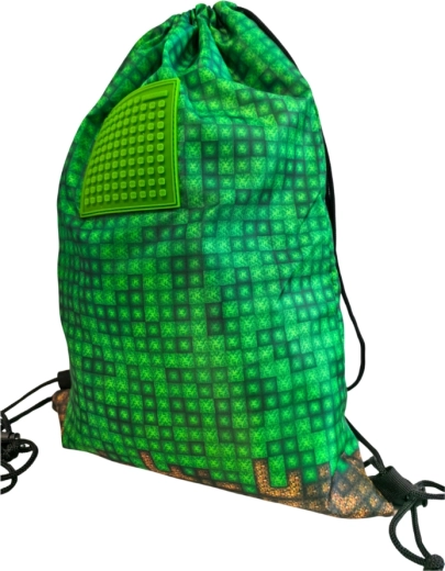 Pixie Crew zöld Mine&Craft pixel mintás tornazsák