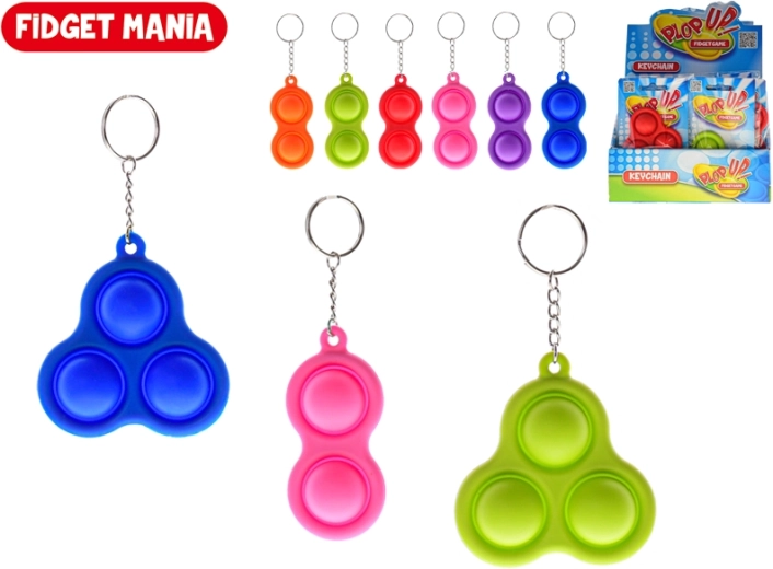 Antistressz kulcstartó Plop up 8,2 cm – 6 szín