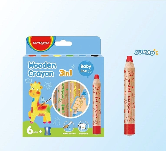 3 az 1-ben akvarell pasztellceruzák KEYROAD, 6 darabos készlet