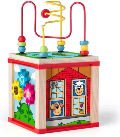 Fából készült aktivitáskocka – Kis házikó