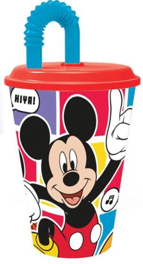 Mickey szívószálas pohár 430 ml, műanyag