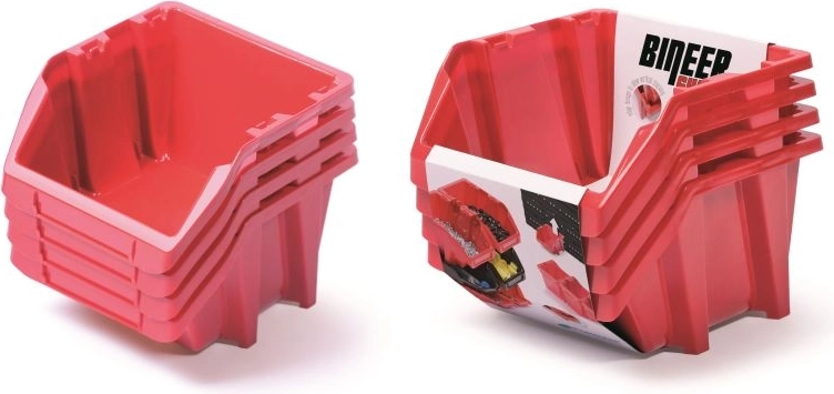 Bineer Short tárolódoboz készlet, 4 db, 272 × 238 × 236 mm, piros