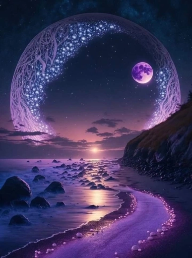 Gyémántfestés Ametiszt ragyogás 30 × 40 cm