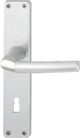 BIRMINGHAM pajzzsal ellátott kilincs 72 mm-es kulcsos osztással, alumínium, ezüst