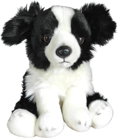 Ülő border collie dekoratív figura 28 cm