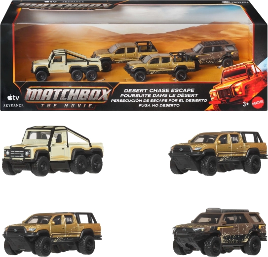 Matchbox The Movie Desert Chase Escape – 4 járműből álló készlet 1:64