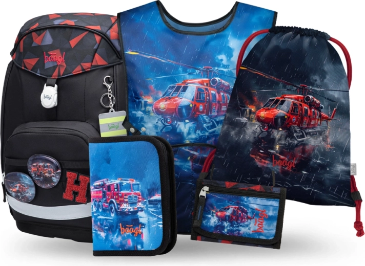Baagl iskolai szett Airy Plus Mentők – hátizsák, tolltartó, tornazsák, kötény és pénztárca