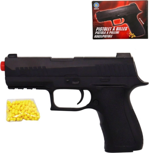 Gyerek golyós revolver 20 cm fekete, lőszerrel – 1 db