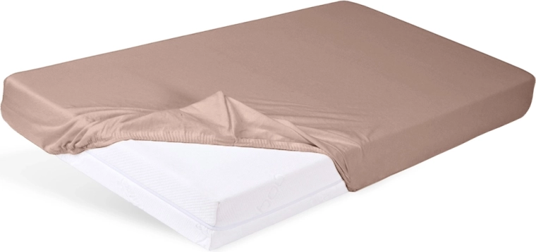 Babymatex gumis jersey lepedő kiságyba 60 × 120 cm világosbarna
