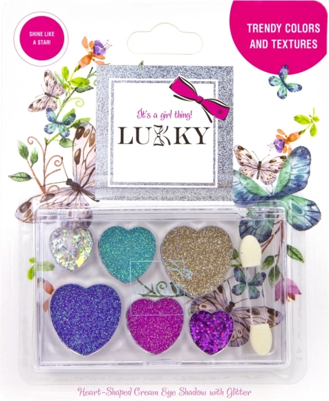 Krémes szemhéjfesték csillogókkal és ecsettel gyermekeknek