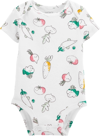 Carter’s rövid ujjú baba body Ivory Vegetables, lány, méret 56