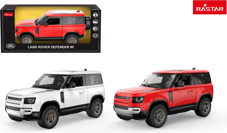 Land Rover Defender 90 1:24 Rastar fehér fém autómodell