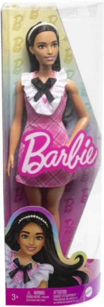 Barbie Fashionistas baba rózsaszín kockás ruhában