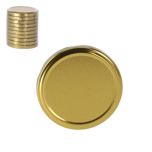 Arany színű befőttesüveg-tetőkészlet 82 mm (10 db)