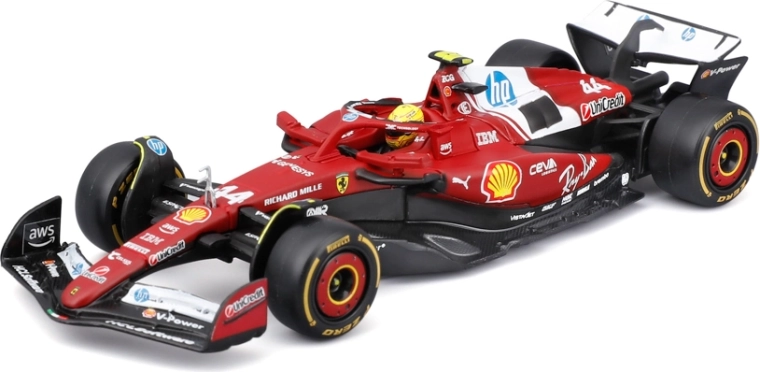 Bburago Forma–1 modell Ferrari SF-25 2025 Lewis Hamilton 1:43 akril dobozban