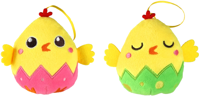 Húsvéti dísz csibe síppal, 8 darabos készlet