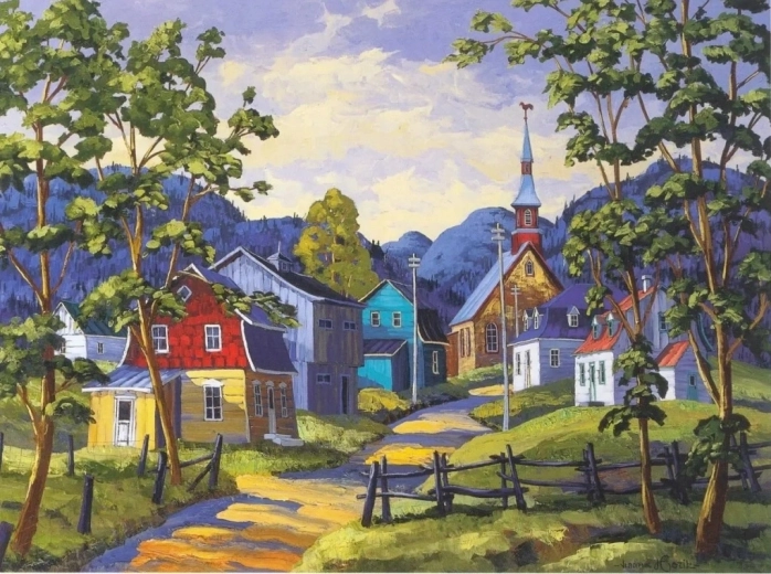 Norimpex gyémántfestés színes hegyi város 30 × 40 cm