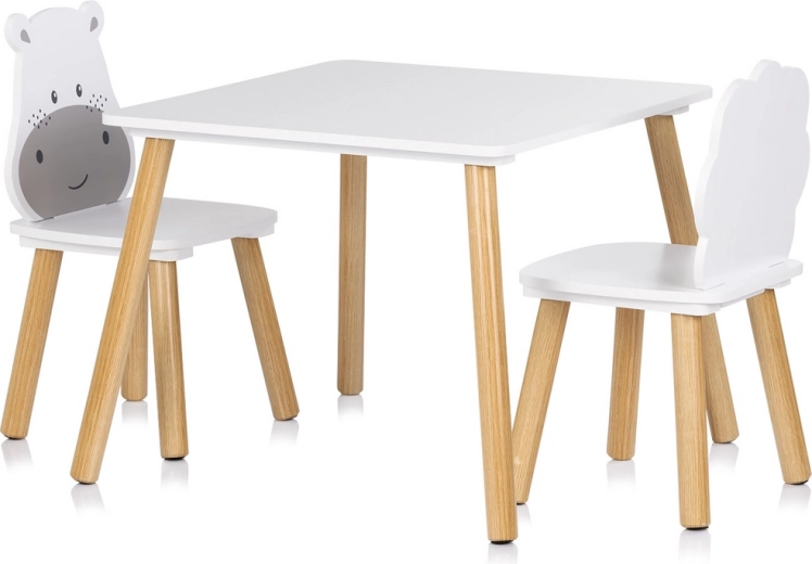 Fa gyerekasztal HIPPO és LION székekkel