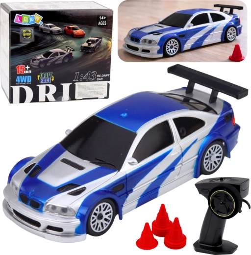 RC drift autó E46 4WD 1:43 bójákkal