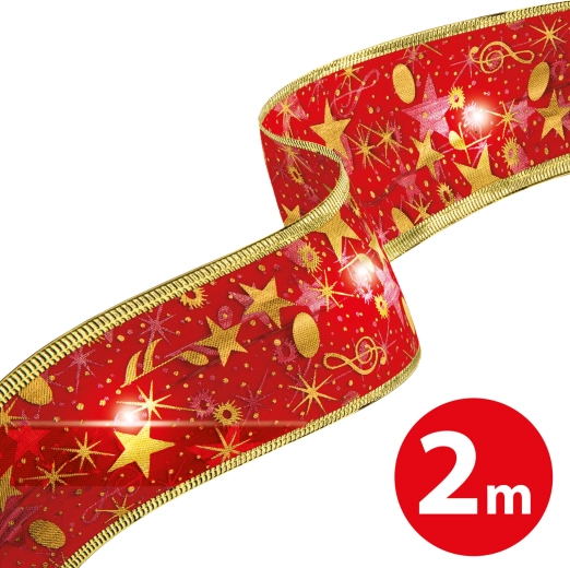 Karácsonyi piros LED-szalag, 2 m