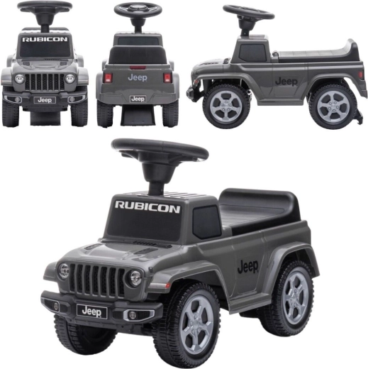 Jeep Rubicon gyerek lábbal hajtós járgány dudával és motorhangokkal, szürke