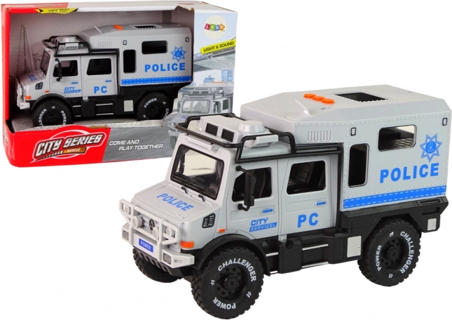 Mobil városi szolgáltató terepjáró nyitható ajtókkal, hanggal és fényekkel