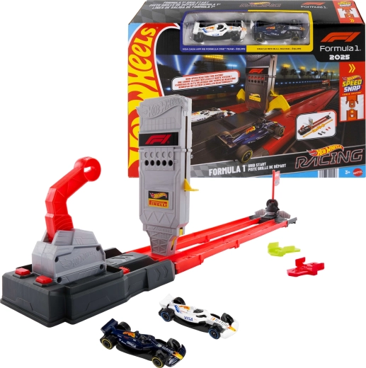 Hot Wheels Racing Formula 1 pályaszett – Gyors verseny + 2 együléses autó