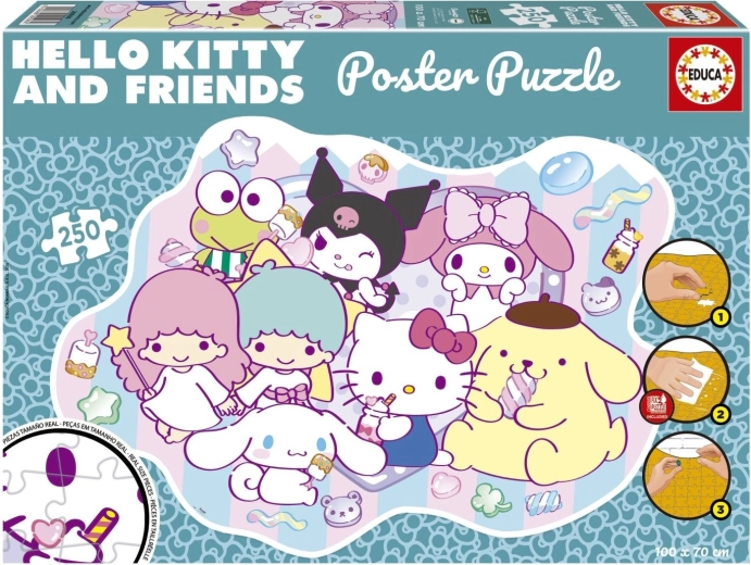 Educa plakát puzzle Hello Kitty és barátai 250 darabos