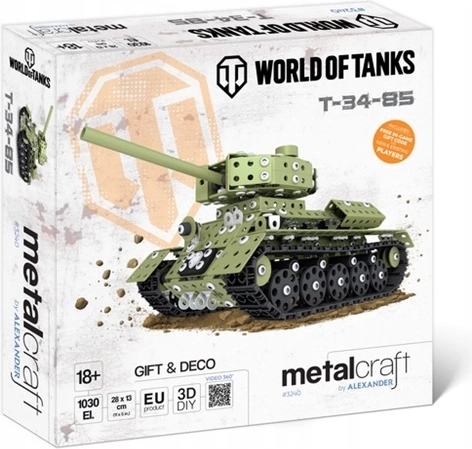 Metalcraft World of Tanks T-34-85 fém harckocsi modell