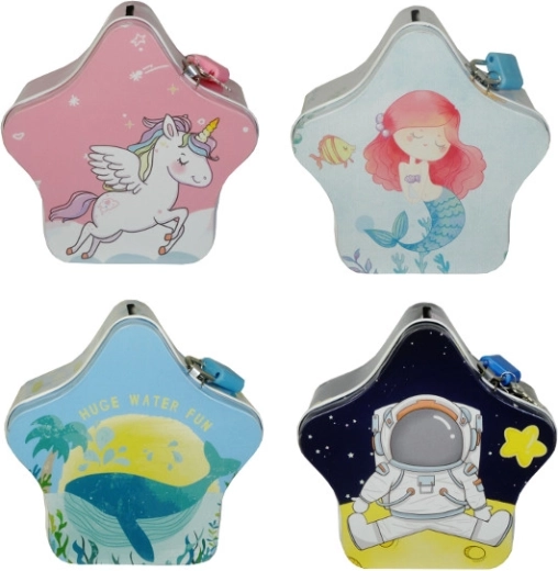 Fém persely csillag alakban gyerekeknek