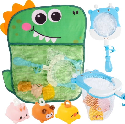 Fürdőjátékok horgászbottal és krokodilos táskával