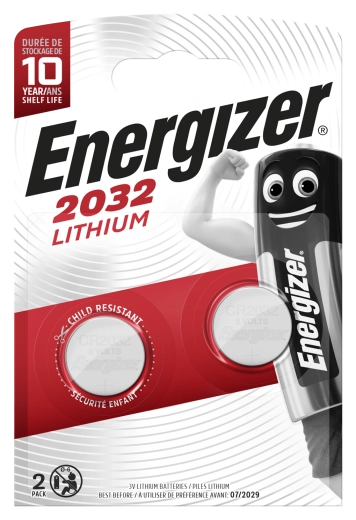 Lítium gombelem CR2032 3 V, 235 mAh, 2 db – Energizer