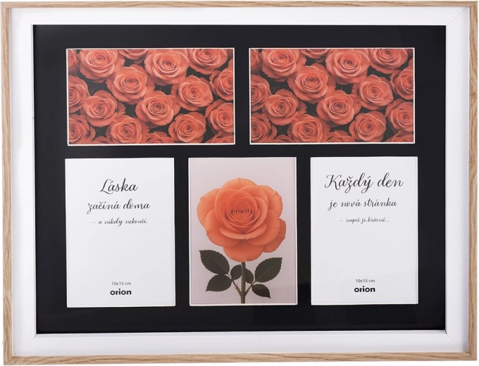 Bézs fa többképkeret 5 db 10 × 15 cm-es fotóhoz, 40 × 34 cm