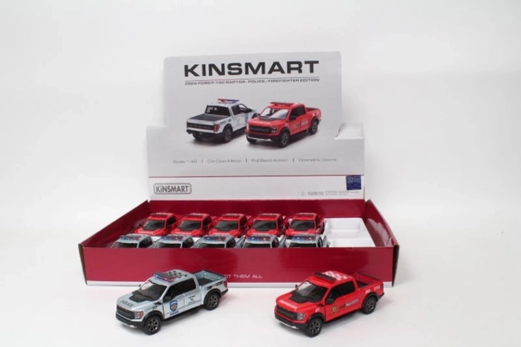 Ford F-150 Raptor modell 1:46 – rendőrségi/tűzoltó pick-up pull-back meghajtással