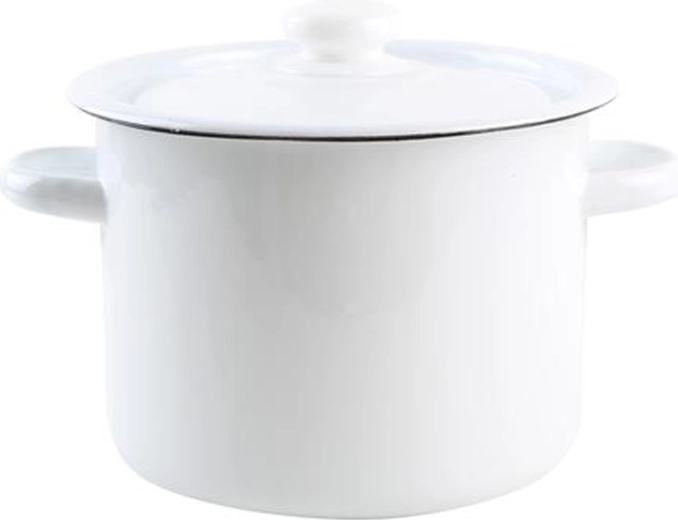 Zománcozott lábas fedővel 4,5 l – fehér