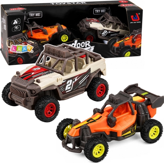 2 db terepjáró buggy autó szett fénnyel és hangokkal, 14 cm
