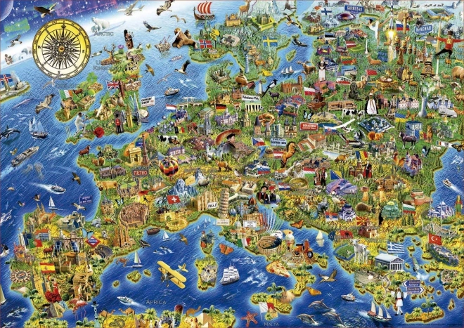 Educa puzzle őrült Európa térkép 500 darab