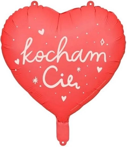 Szív alakú fóliaballon „Kocham Cię” 45 cm - 1 db